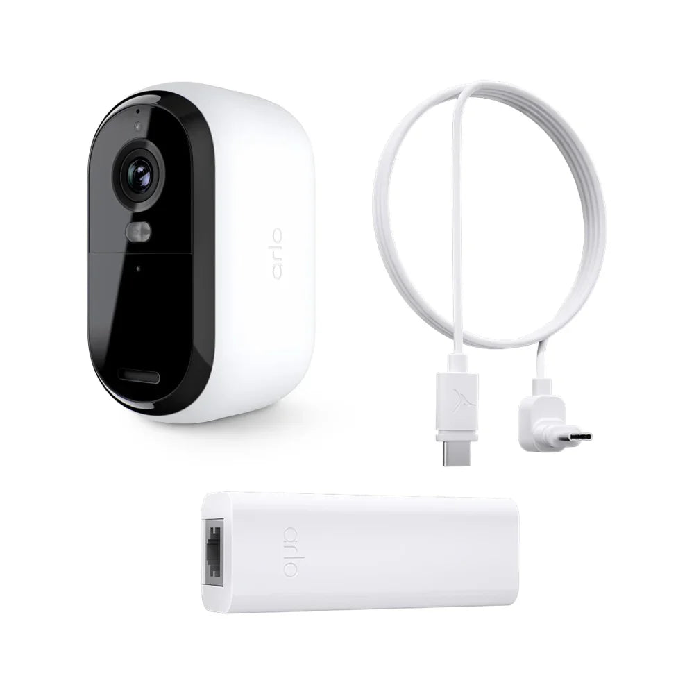 Arlo Essential VMC3050 2K Outdoor Security Camera with Power Over Ethernet Adapter (PoE)