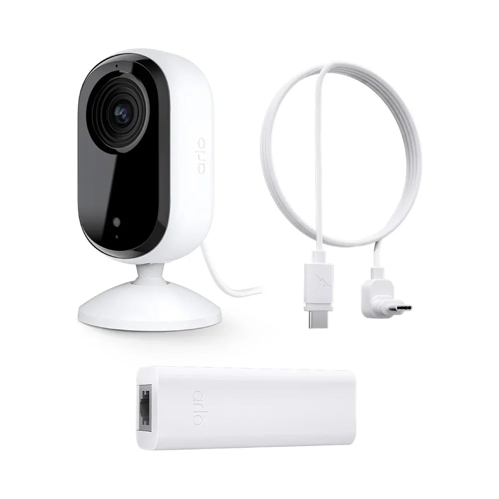 Arlo Essential VMC3060 2K Security Camera with Power Over Ethernet Adapter  (PoE)