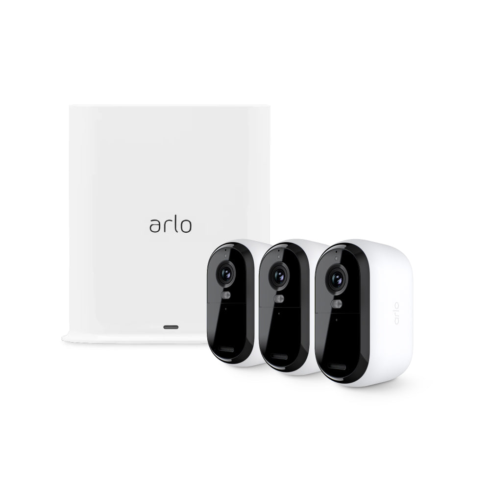 Arlo Essential VMC3350 2K Outdoor Security Camera Bundle (2nd Generation) - 3 Cameras with Smarthub