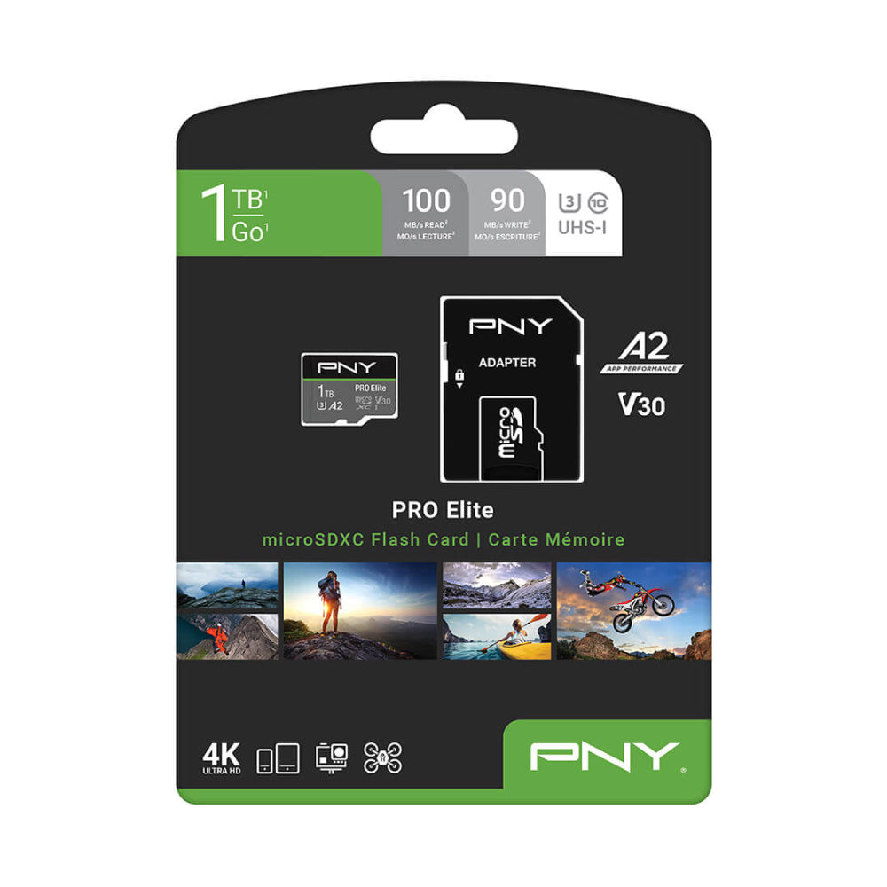 PNY PRO Elite Class 10 U3 V30 microSD Flash Memory Card 1TB