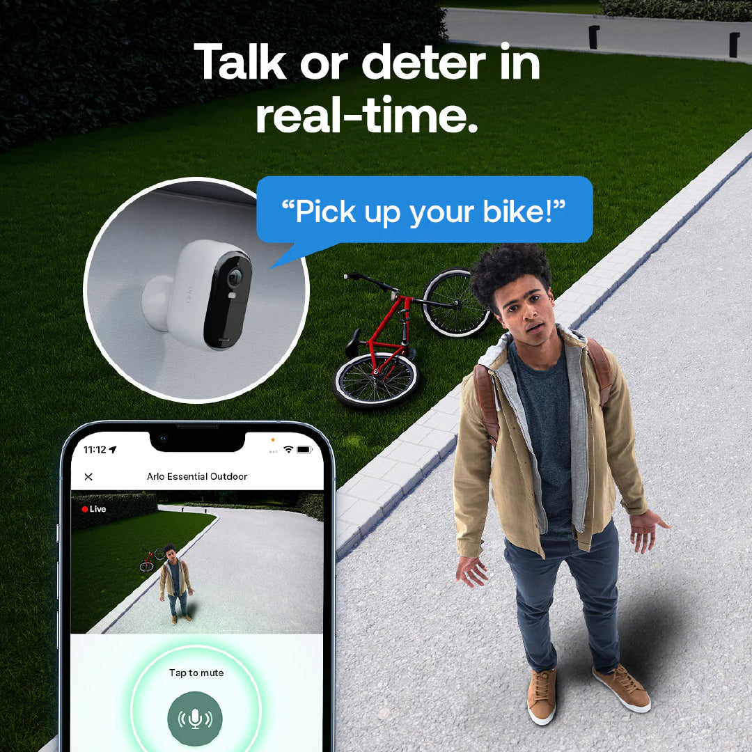 Arlo Essential 3 2K Outdoor Wireless Battery-Powered Security Camera With Spotlight - 1 Camera Pack