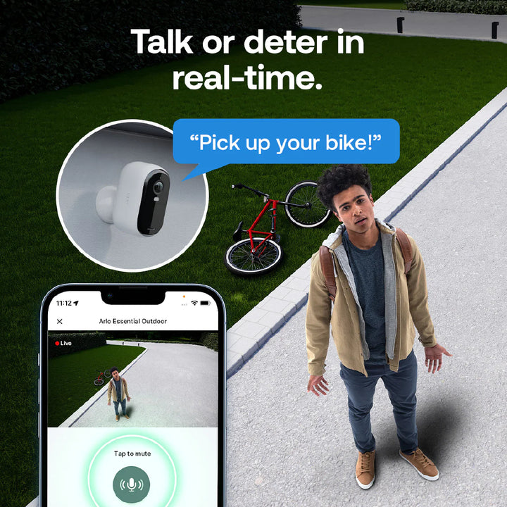 Arlo Essential 3 2K Outdoor Wireless Battery-Powered Security Camera With Spotlight - 1 Camera Pack