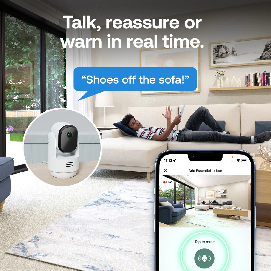 Arlo Essential 3 2K Pan Tilt Indoor Wired Security Camera