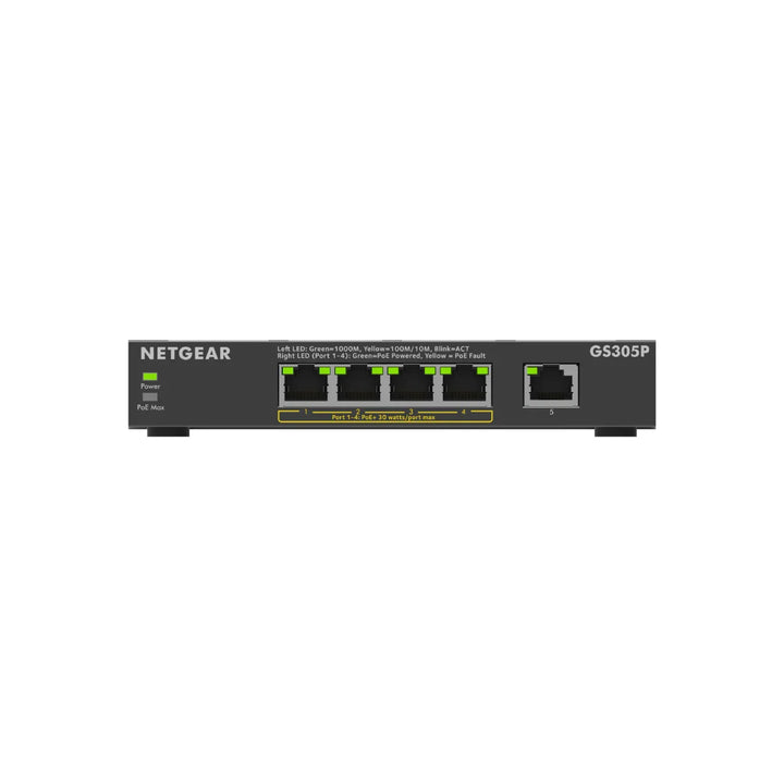 NETGEAR GS305P 5-Port Gigabit Unmanaged PoE Desktop Switch (63W)