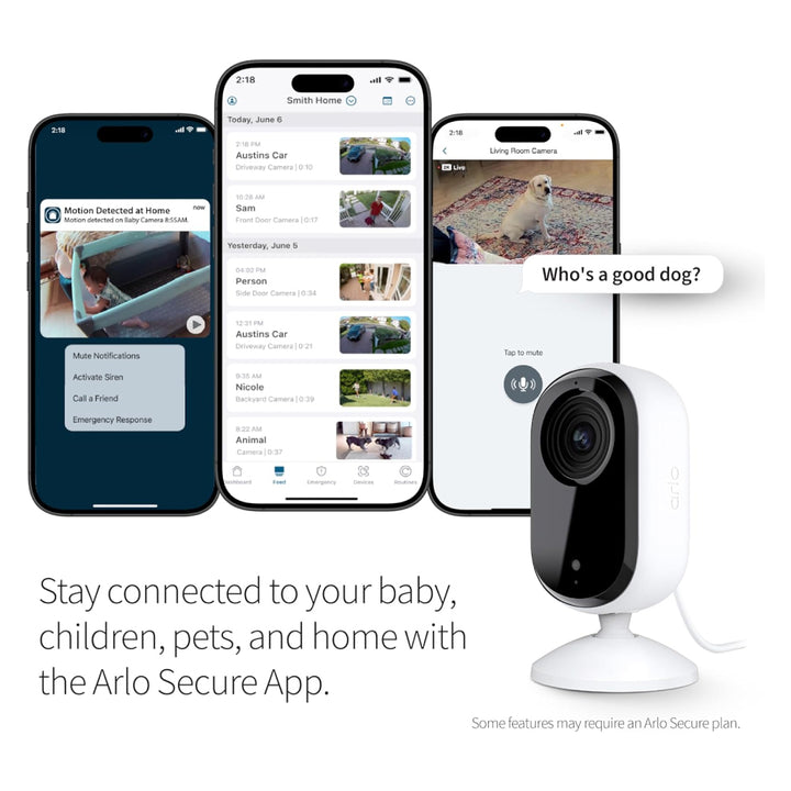 Arlo Essential VMC3060 2K Security Camera with Power Over Internet Adapter (PoE)