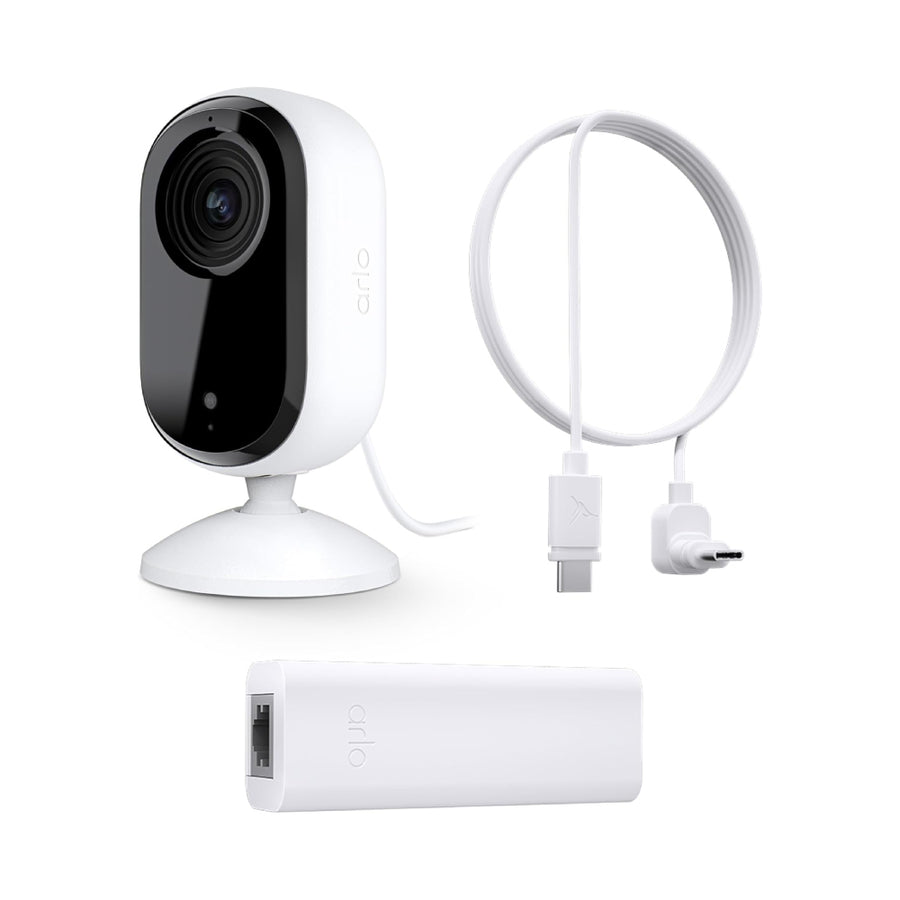 Arlo Essential VMC3060 2K Security Camera with Power Over Internet Adapter (PoE)