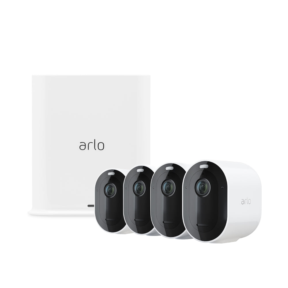 Arlo Pro 4 2K Quad HD Wireless HDR Security Camera System Bundle - 4 Cameras